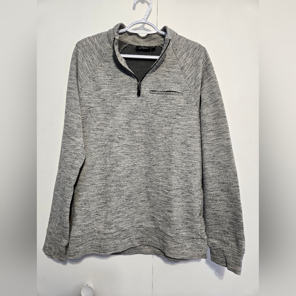 Marc Anthony Men's‎ Heather Gray Quarter-Zip Pullover Slim Fit Sweater Size Med